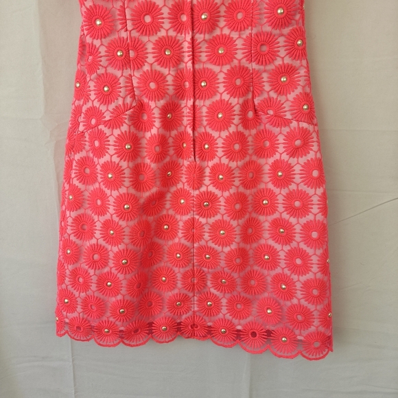 Lilly Pulitzer Pinwheel Pearl Shift Mini Dress in Fiesta Pink Size 0 - Picture 10 of 14